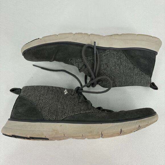Eddie Bauer Atlas Cloudline Chukka Ankle Boots Gray Suede and Herringbone Size 8 - Picture 2 of 9